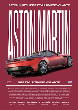 Aston Martin DBS 770 Ultimate Volante Car Poster