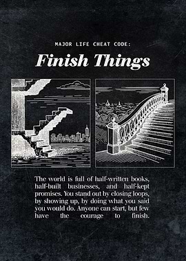 Inspirational Poster – “Finish What You Start” Motivational Wall Art