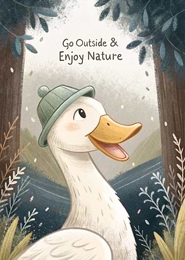 Cute Duck Enjoying Nature