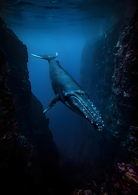 Humpback Whale in Ocean Canyon