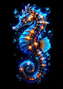 Neon Seahorse