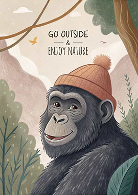 Gorilla Enjoying Nature