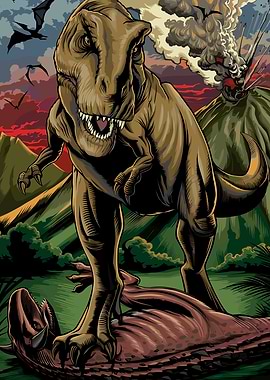 Tyrannosaurus Rex Dinosaur Battle
