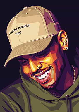 Chris Brown Pop Art Portrait