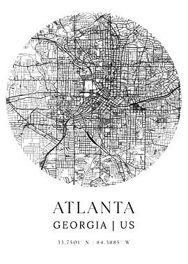 Atlanta Georgia Map Art
