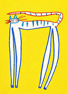 Whimsical Cat Illustration