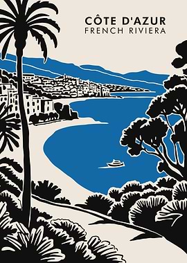 Côte d'Azur French Riviera Travel Poster