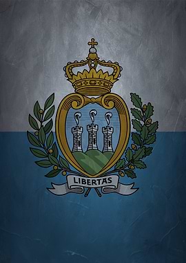 Flag of San Marino with Coat of Arms