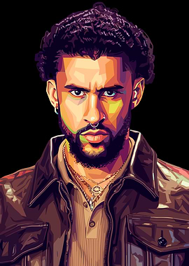 Bad Bunny Pop Art Portrait