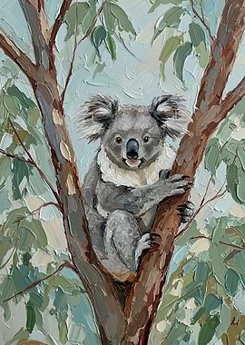 Koala in a Eucalyptus Tree