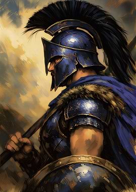 Ancient Greek hoplite warrior portrait