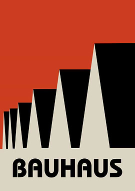 Bauhaus Poster with Geometric Shapes