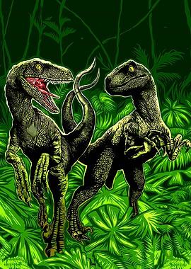 Two Raptors in a Jungle