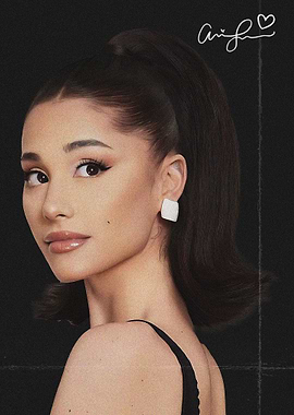 Ariana Grande Portrait with Signature