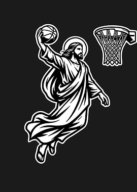 Jesus Dunking a Basketball