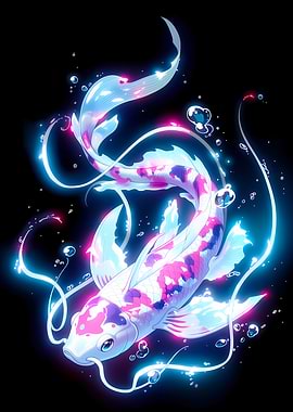Neon Koi Fish