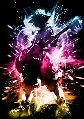 Sora Playing Guitar with Keyblade