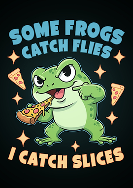 Funny Frog Eating Pizza - Pizza Lover