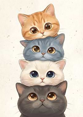 Stack of Cute Kittens