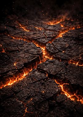 Inferno Rift Burning Earth with Molten Lava Cracks
