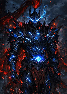 Dark Knight with Blue Lightning