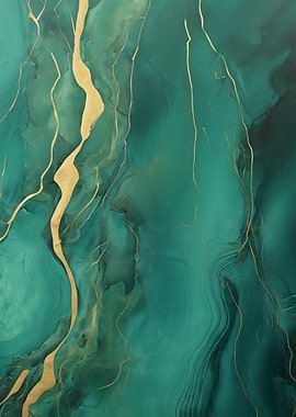 Green and Gold Marble
