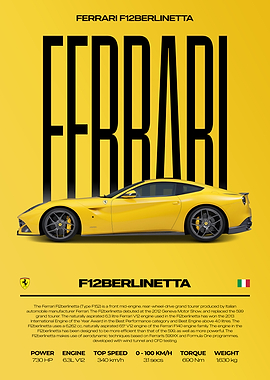 Ferrari F12berlinetta Car Poster