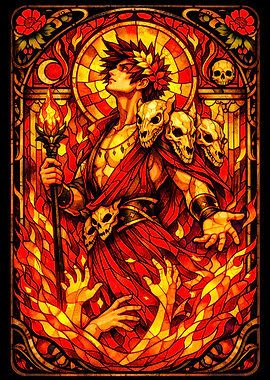 Hades with Cerberus and Flames