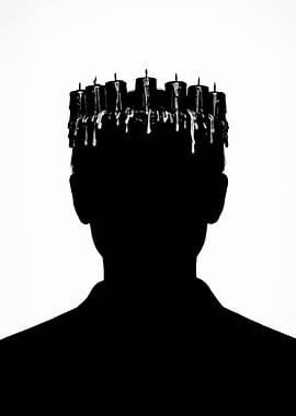Silhouette of a person with a candle crown