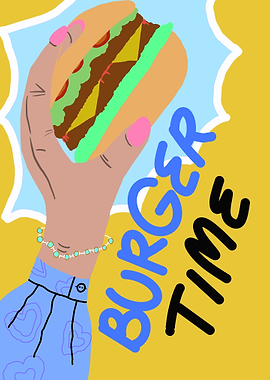 Burger Time Hand Holding Burger