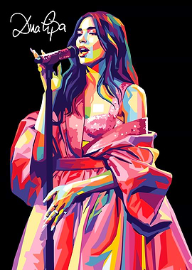 Dua Lipa Pop Art Portrait