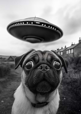 Pug and UFO Encounter