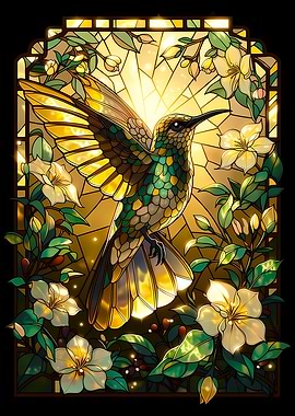 Stained Glass Hummingbird
