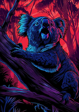 Koala in Neon Forest