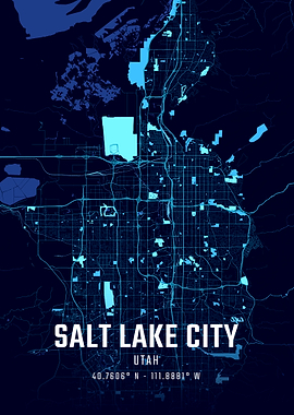 Salt Lake City Midnight City Map