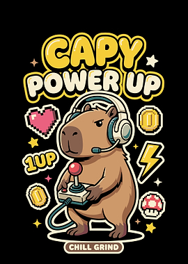 Capybara Gamer Power Up