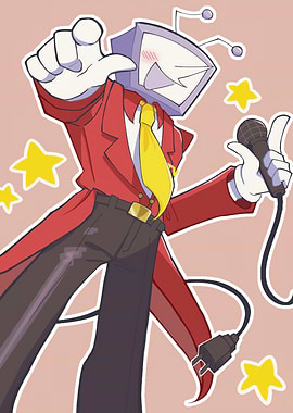 Deltarune: TV Head Character Singing with Microphone