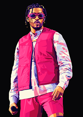 Bad Bunny Pop Art Portrait