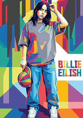 Billie Eilish Pop Art Portrait