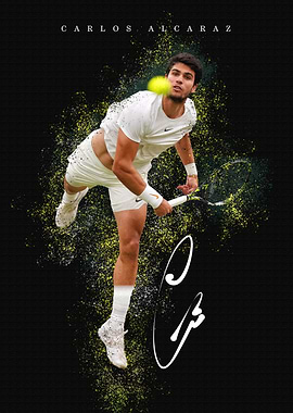 Carlos Alcaraz Tennis Action Shot