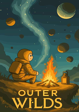 Outer Wilds Astronaut by Campfire