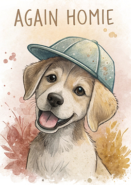 Cute Dog Wearing a Hat