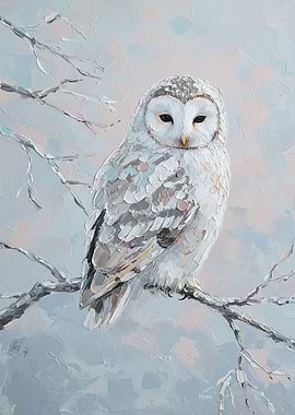 Snowy Owl on a Branch