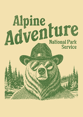 Bear in Hat and Sunglasses