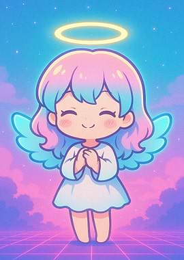 Cute Angel with Pastel Hair