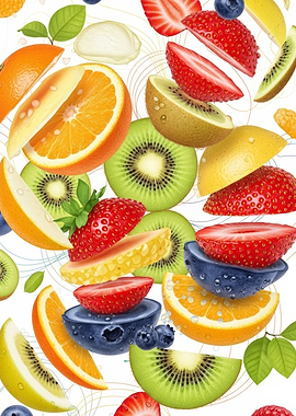 Assorted Fresh Fruits Collage