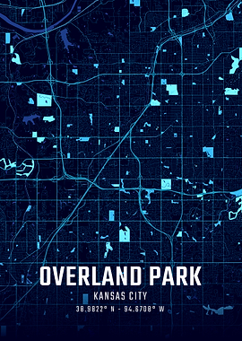 Overland Park Kansas City Midnight Map