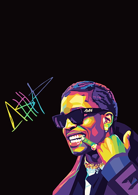 A$AP Rocky Pop Art Portrait