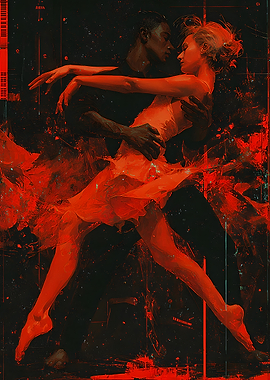 Passionate Dance in Red and Black