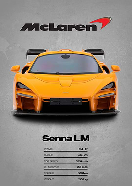 McLaren Senna LM Car Poster